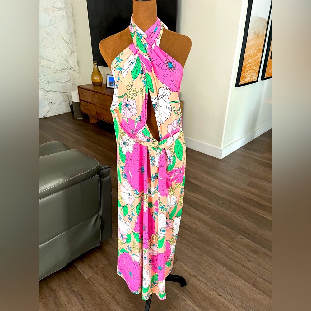 REVOLVE X AFRM Stunning Halter Dress! New with Tags size Large